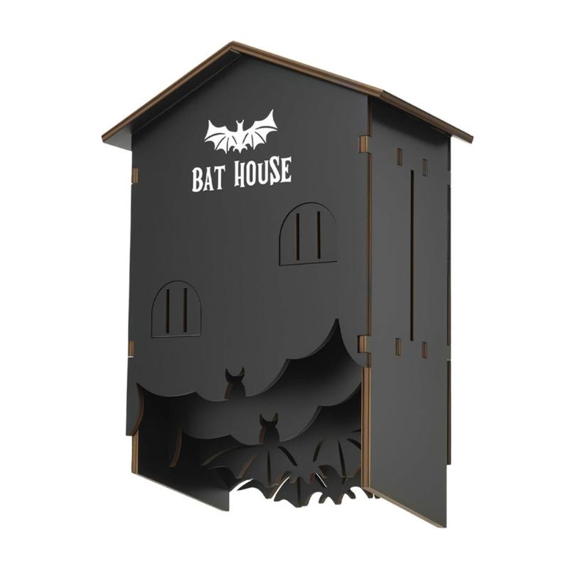 Natural Wood Hanging Bat House For Outdoor Garden Shelter Easyly Install Bat House Outdoor