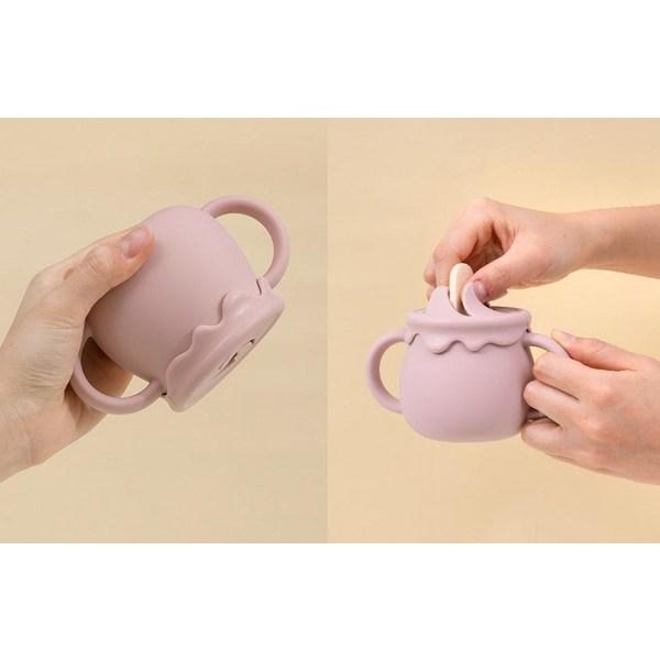 Little Cloud Baby Honey Pot Multi Silicone Straw Cup 250ml, 1 Piece, Rose Pink