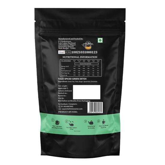 TEA SENSE Tulsi Spiced Green Detox | Листовой чай | 100 г | Смесь зеленого чая, тулси и индийских трав | 50+ чашек