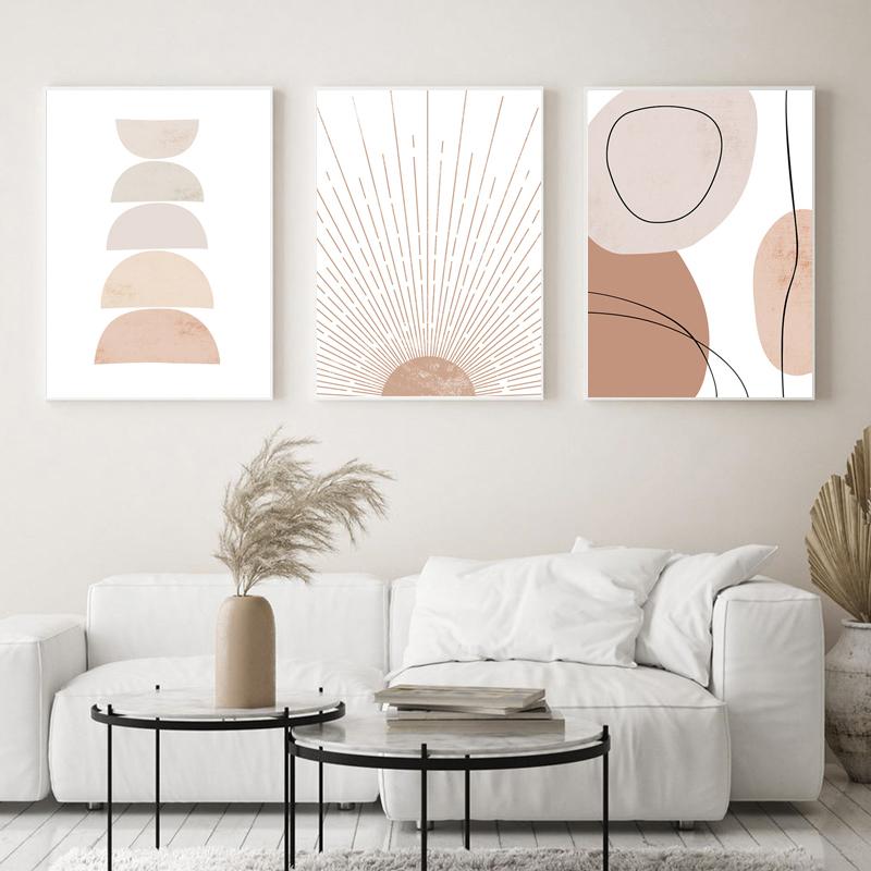 Картина на холсте в стиле бохо, настенные художественные картины, постеры, бежевый стиль, картина на холсте в стиле бохо, принты, интерьер гостиной, домашний декор