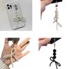 Lovely Bowknot Pendant Bead Keyring Fashion Bag Accessory Elegant Bag Ornament Imitation Pearl Material for Any Occasion