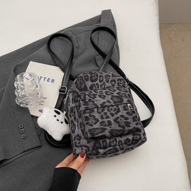 Мини-рюкзак с леопардовым принтом, модный, универсальный, для кампуса, отдыха, поездок на работу, косая сумка-трансформер для женщин