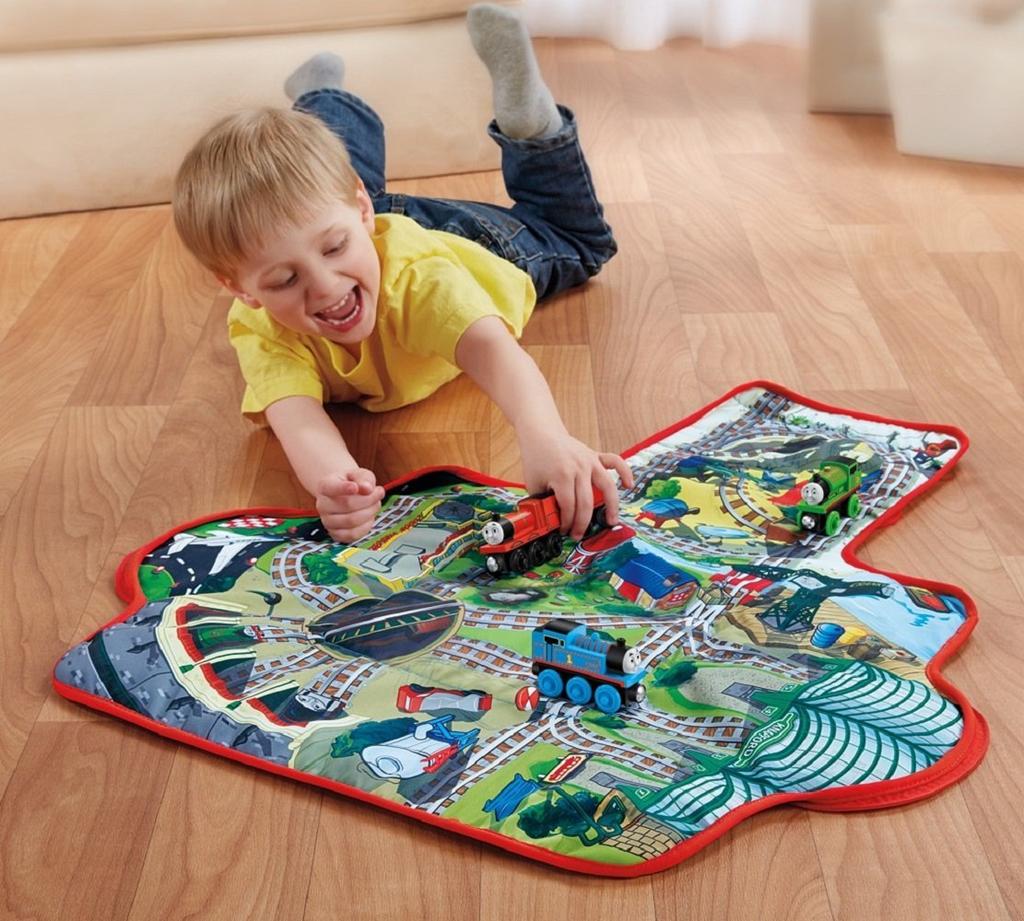 Паровозик Томас, деревянная серия рельсов, 2WAY, сумка для уборки, игровой коврик Sodor Island & (БДГ70)