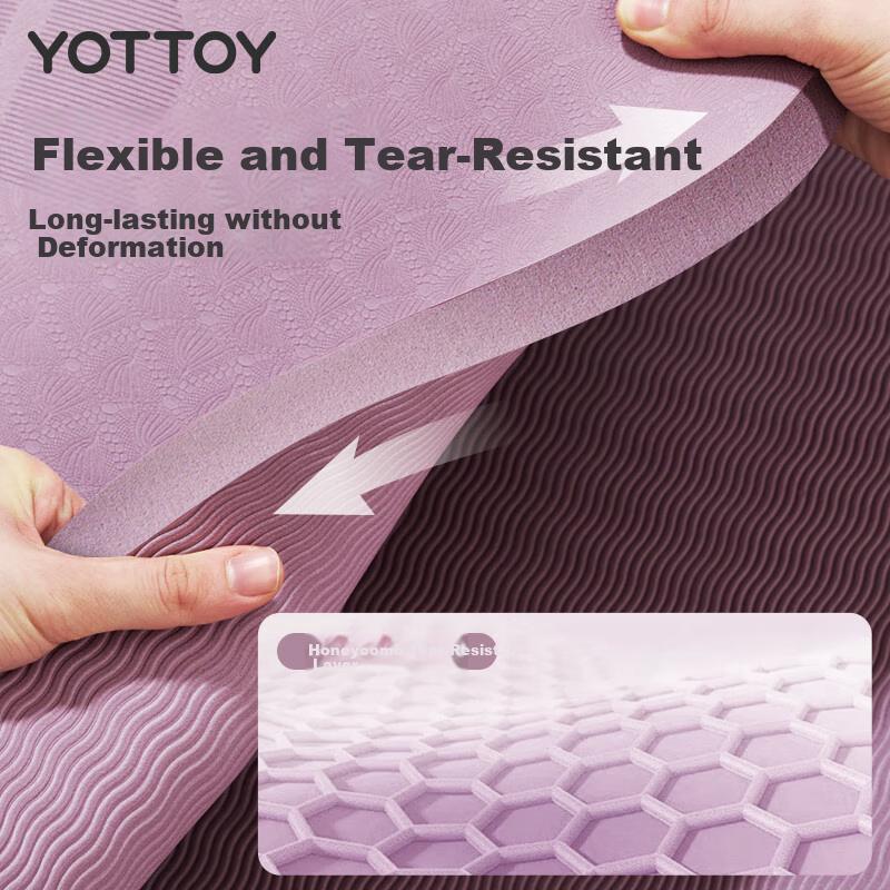 Yottoy Non-Slip Yoga Mat for Women, Professional Soundproof Shock-Absorbing Home Exercise Fitness Mat, Olympic Purple [JINGDONG Exclusive]