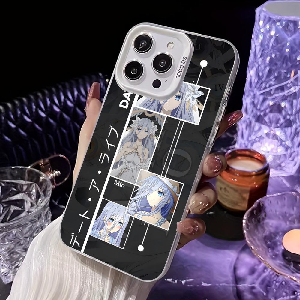 Date a Live Mio Takamiya White Translucent Mobile Phone Case for iPhone 17 16 15 14 13 12 11 X XR XS Air Pro Max Plus Colorful