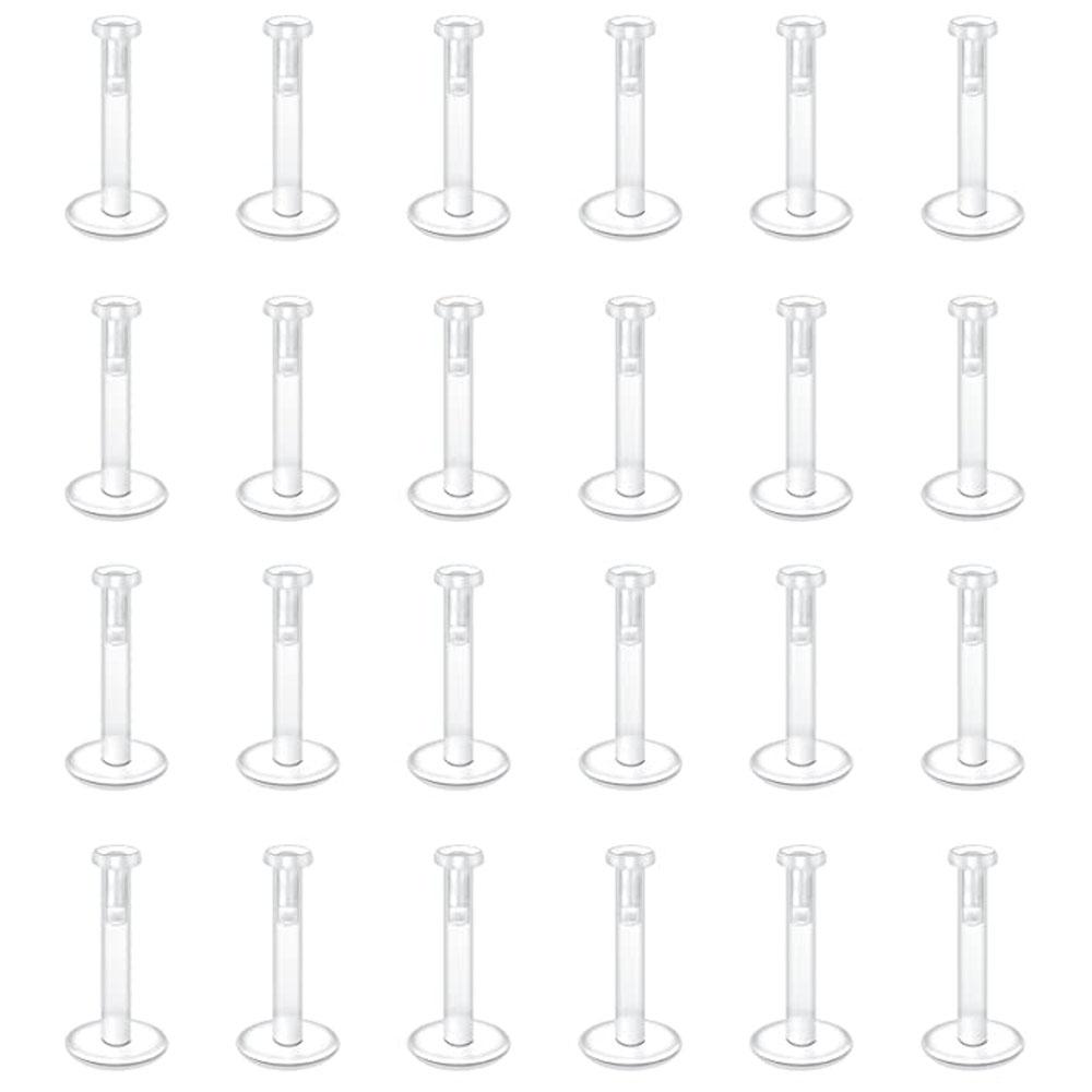 20 шт. 16G Биофлекс Пластиковые Кольца для Губ Лабрет Фиксатор Стержень Длина Прозрачные Серьги для Хеликса и Трагуса Гибкий Пирсинг Монро