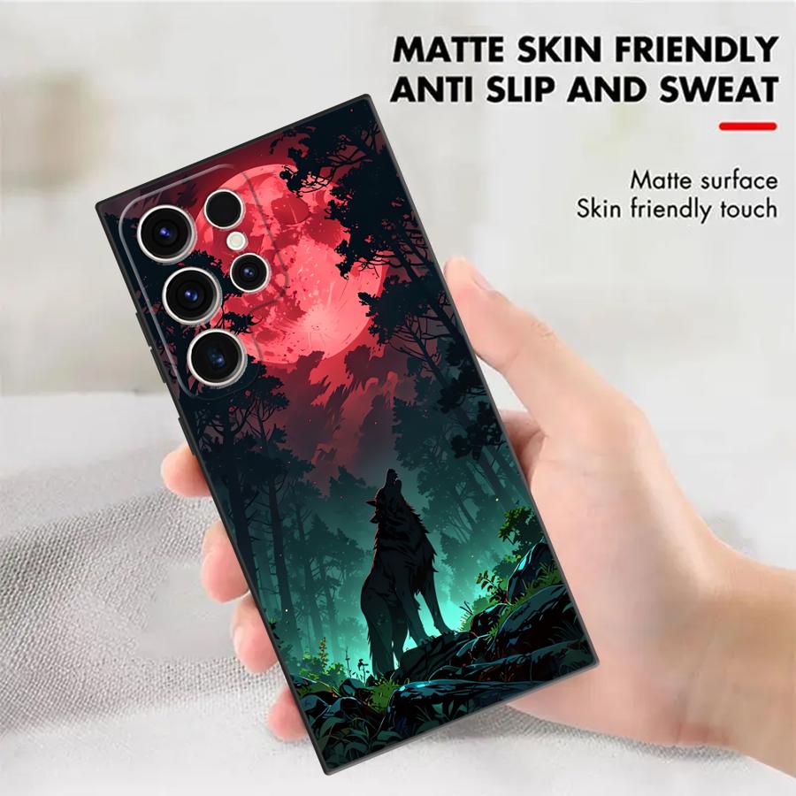 Чехол для телефона Funda для Samsung Galaxy S26 S25 Ultra S21 FE S24 Plus S10 S9 S23 S20 Note 20 Ultra 8 9 10 Волк Лес