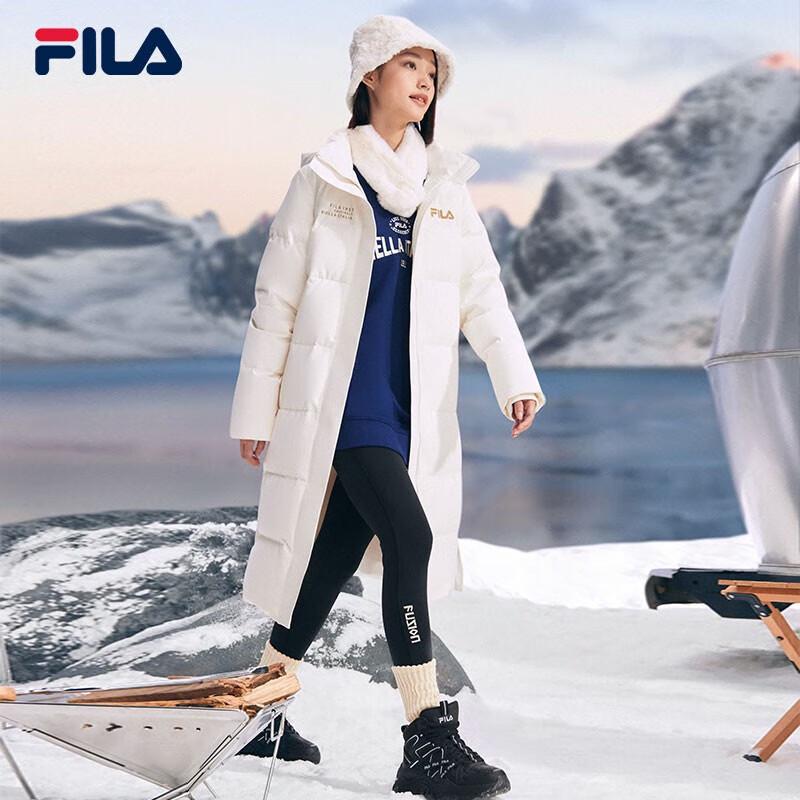 FILA Women's Long Hooded Padded Down Jacket
