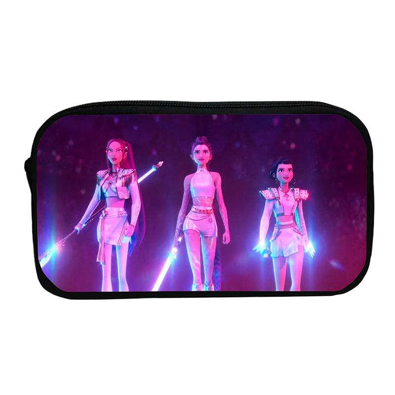 Kpop Охотники на демонов Студенческий пенал Мультяшный Вместительный пенал Канцелярские принадлежности Сумка для хранения косметики для девочки Подарки