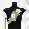 Lace Pink Flower Embroidery Applique Patch Hanfu Cheongsam Denim Jacket Shirt Lace Decoration Accessories