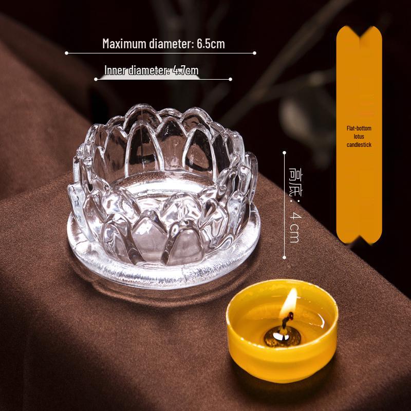 Подставка для лампадки из стекла лотоса: Жаростойкая свеча/масляная лампа для 24-часового использования