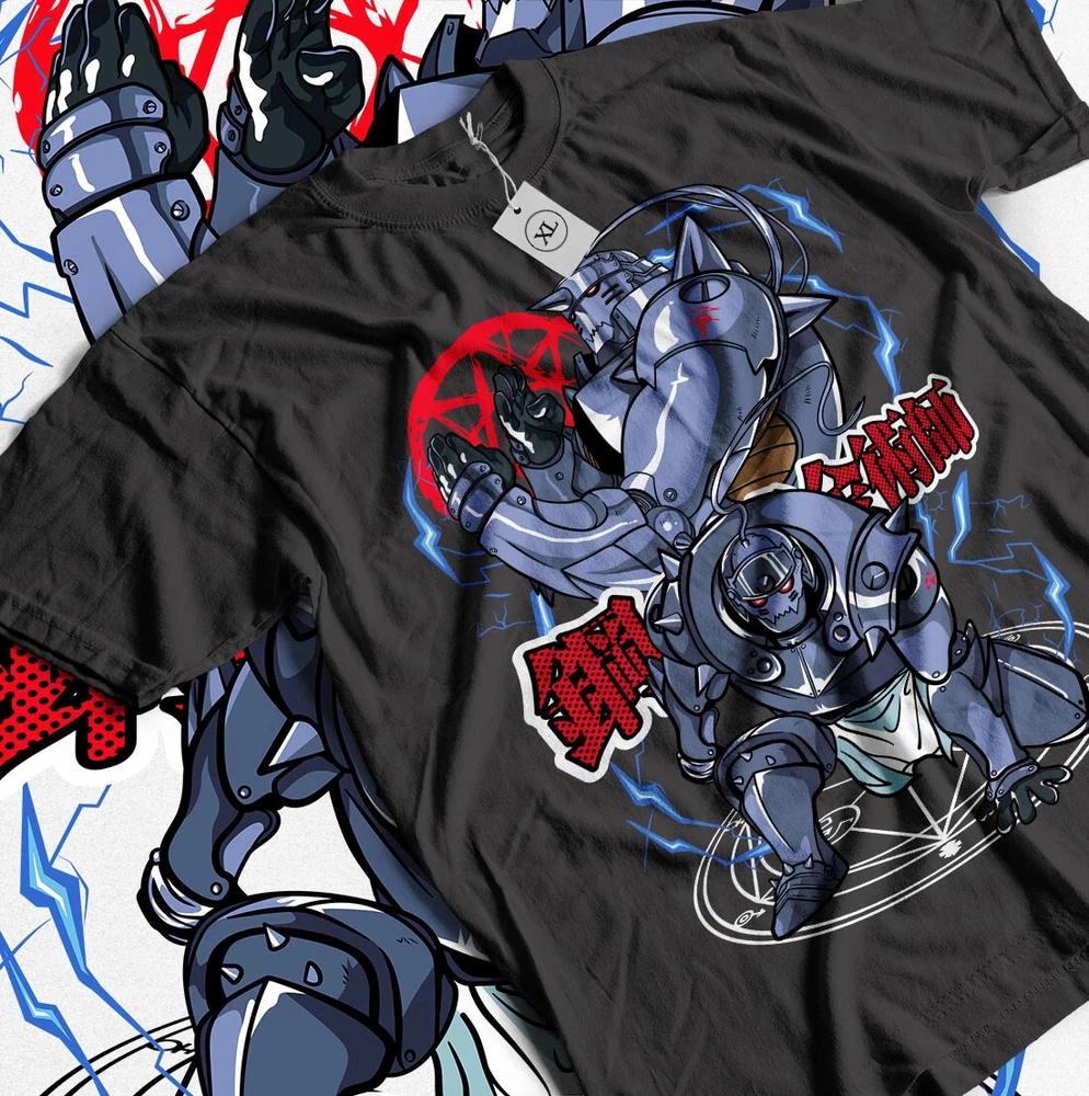 Anime Fullmetal Alchemist Brotherhood Alphonse Posing Black TShirt All Size