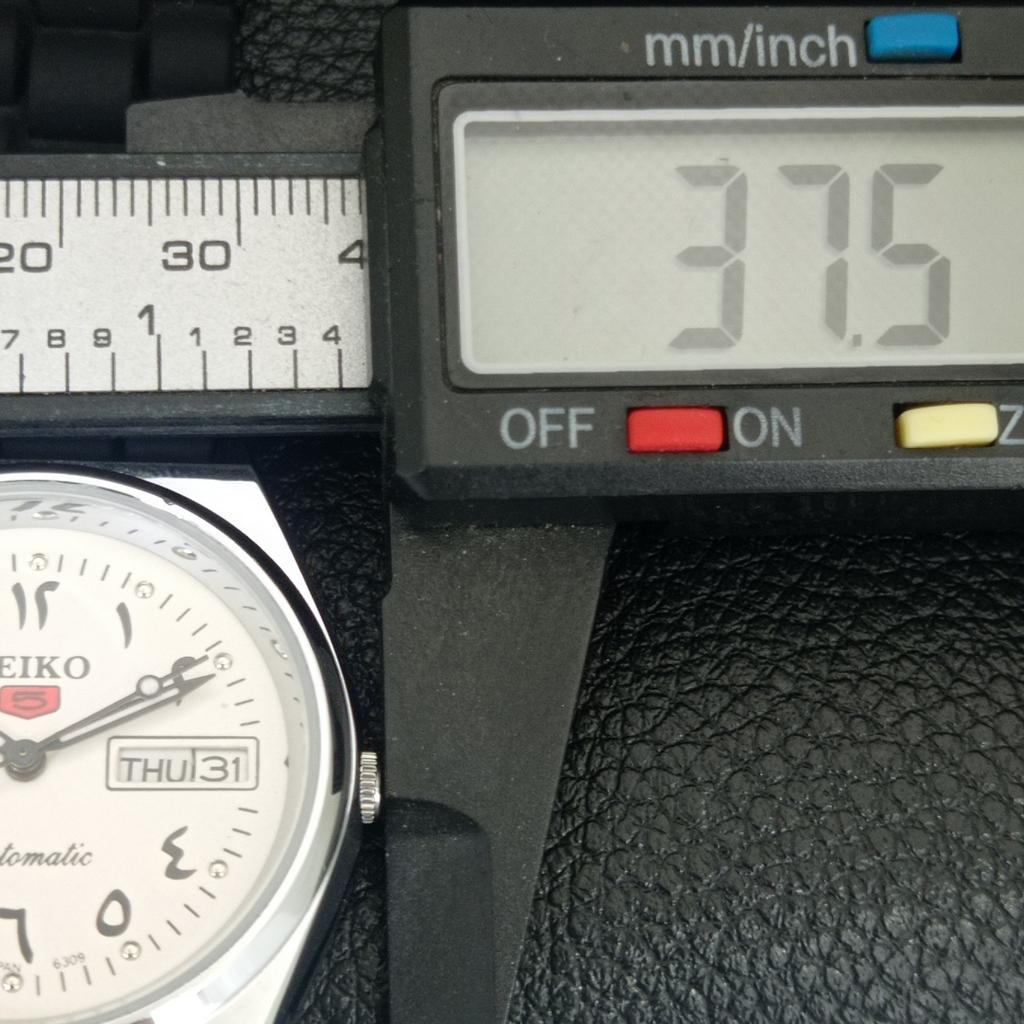 ЯПОНСКИЕ ВИНТАЖНЫЕ ОТРЕМОНТИРОВАННЫЕ МУЖСКИЕ АВТОМАТИЧЕСКИЕ ЧАСЫ SEIKO 5 6309A БЕЛЫЕ a442589-1