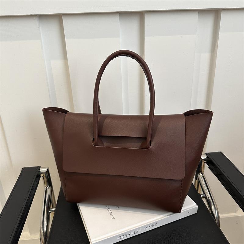 Большая сумка, женская универсальная осенняя сумка из мягкой кожи через плечо, большая вместимость, сумка-тоут High Sense Commuter