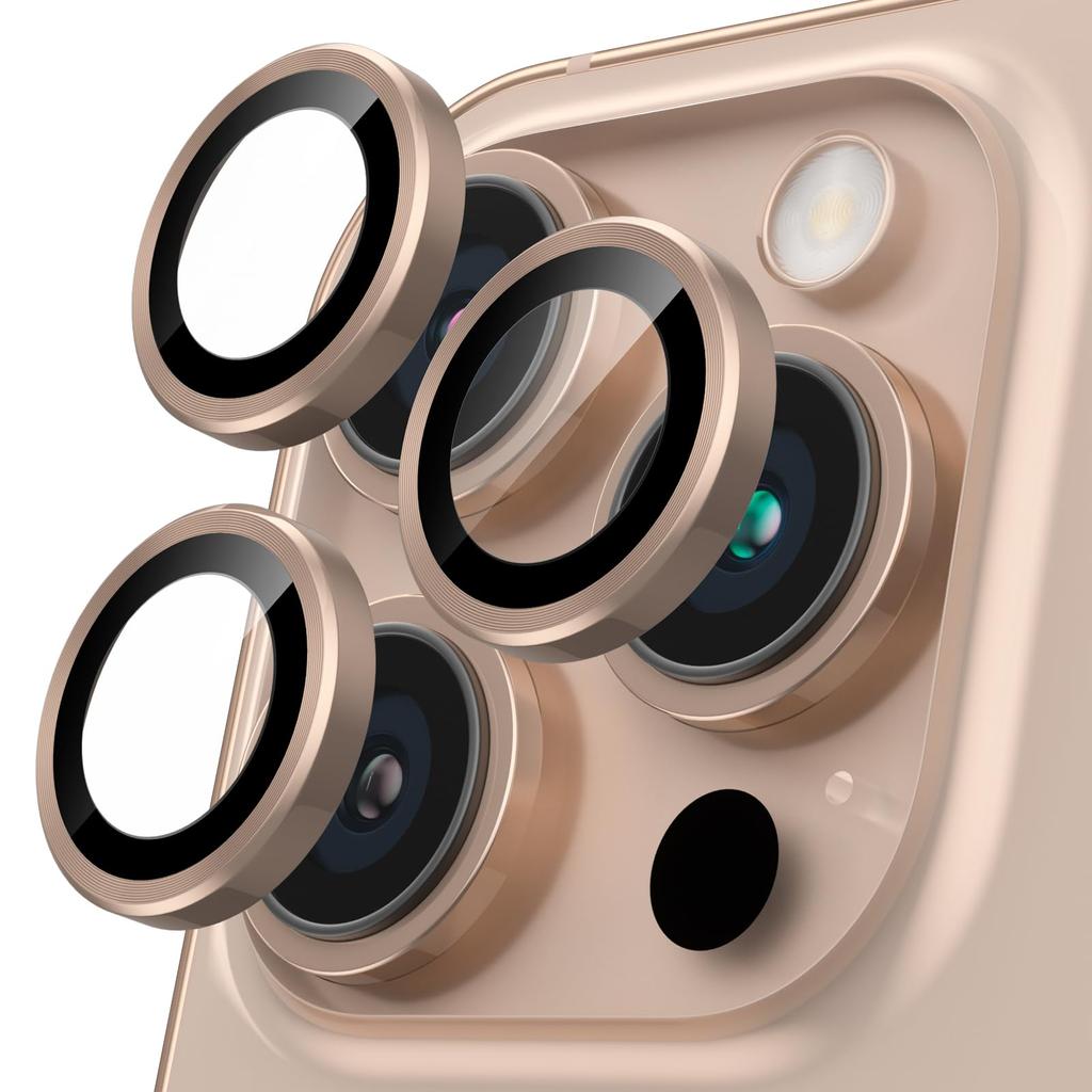 Podick Camera Film for iPhone 16 Pro Max Camera Cover 9H Tempered Glass Aluminum Alloy for iPhone 16 Pro Max Camera Protection Scratch Resistant