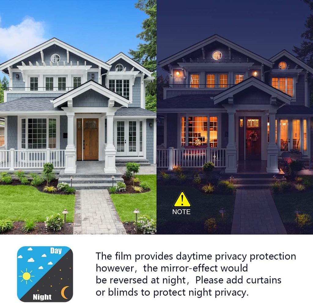 Конфиденциальная оконная пленка, солнцезащитная зеркальная светоотражающая тонировка для окон, односторонняя терморегулирующая виниловая анти-УФ-стеклянная наклейка для домашнего офиса