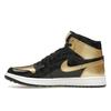 Air Jordan 1 High Golf Gold Toe мужские кроссовки черные металлик-золото белые DQ0660-002