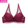 Floral Lace Cover Cotton Lined Bra Sexy Bh Push Up Underwear Women Sheer Bras Female Brassiere