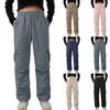 Women Loose Cargo Pants Hip Hop Sports Pants Drawstring Loose Wide Leg Casual Pants