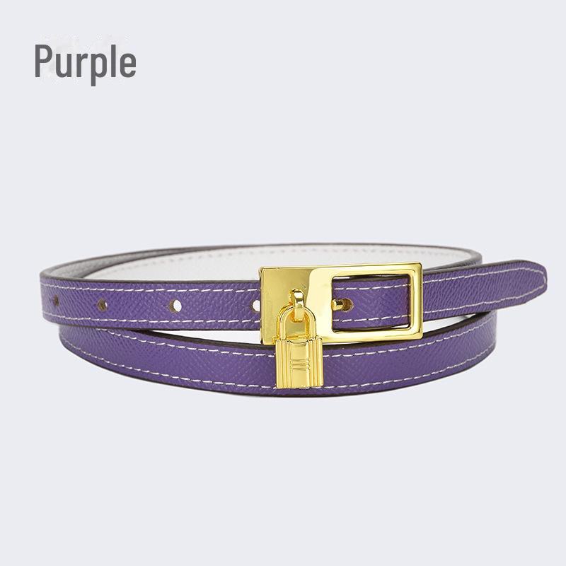 Женский модный кожаный ремень с пряжкой-фиксатором и регулируемыми карманами — тонкий универсальный дизайн