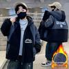 Boys' Fleece-Lined Windbreaker Jacket - Thick Winter Parka for Kids