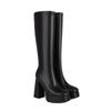 8/Autumn and Winter New Women's High Heel Long Boots Fashion Waterproof Platform Thick Heel Solid Color Large Size Boots