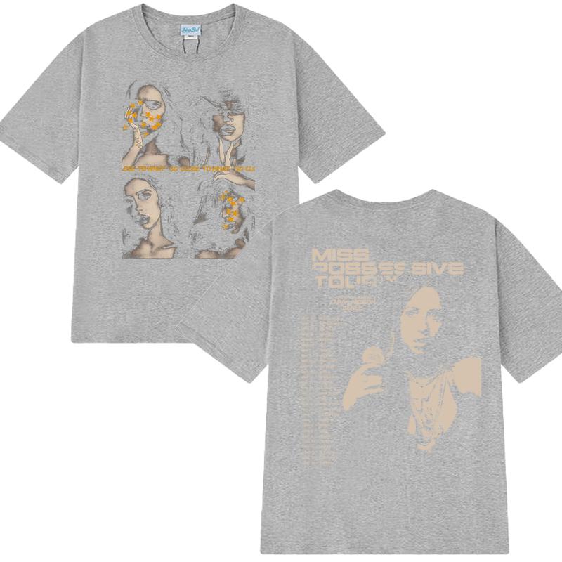 Tate McRae Miss Possessive Tour 2025 Double Sided Print T Shirt Men Women Fashion Y2k Short Sleeve T-shirts Unisex Cotton Tops