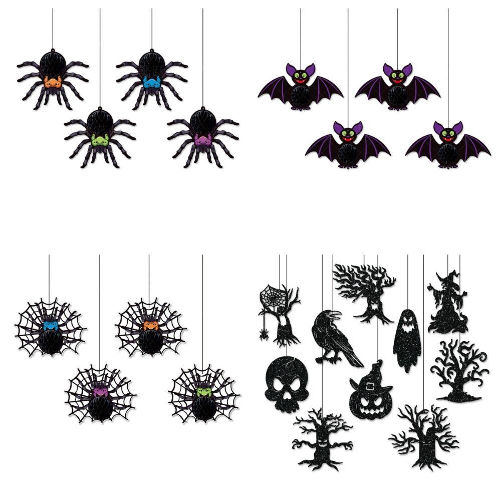 Witch Halloween Party Prop Raven Pumpkin Home Decoration Halloween Paper Hanging Pendant Party