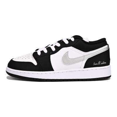 Air Jordan 1 Износостойкие Низкие Винтажные Баскетбольные Кроссовки Мужские Черно-Белые 553558-131(Команда6-)