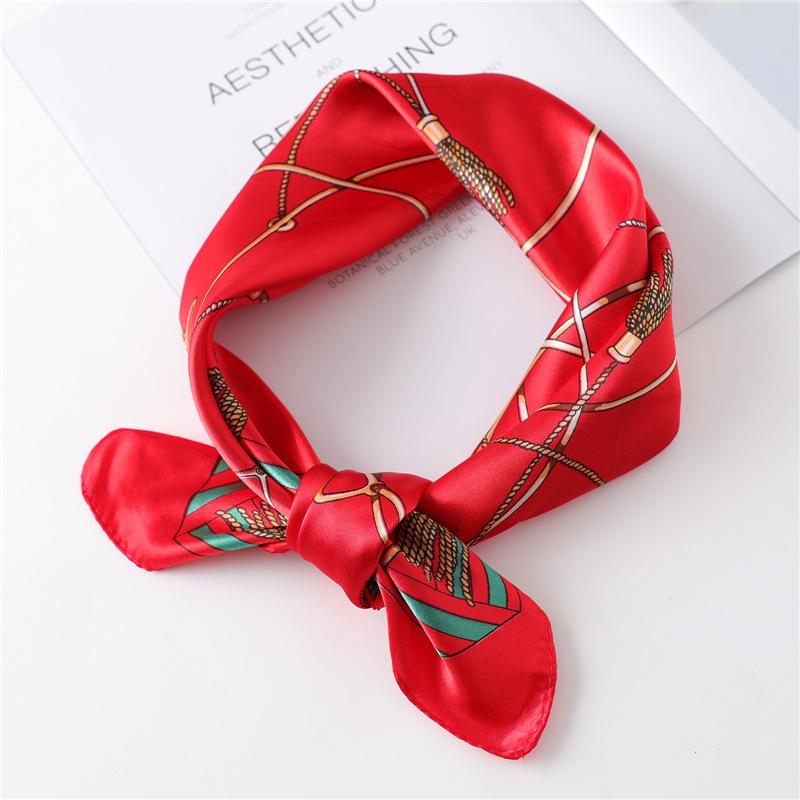 60 см женский новый универсальный искусственный шелковый защитный солнцезащитный маленький квадратный шарф профессиональный платок на голову