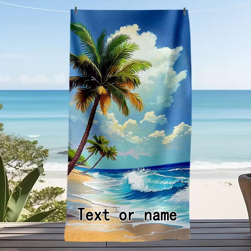Beach Theme Beach Towel Starfish Shell Printing Microfiber Quick Drying Absorbent Large Bath Towel