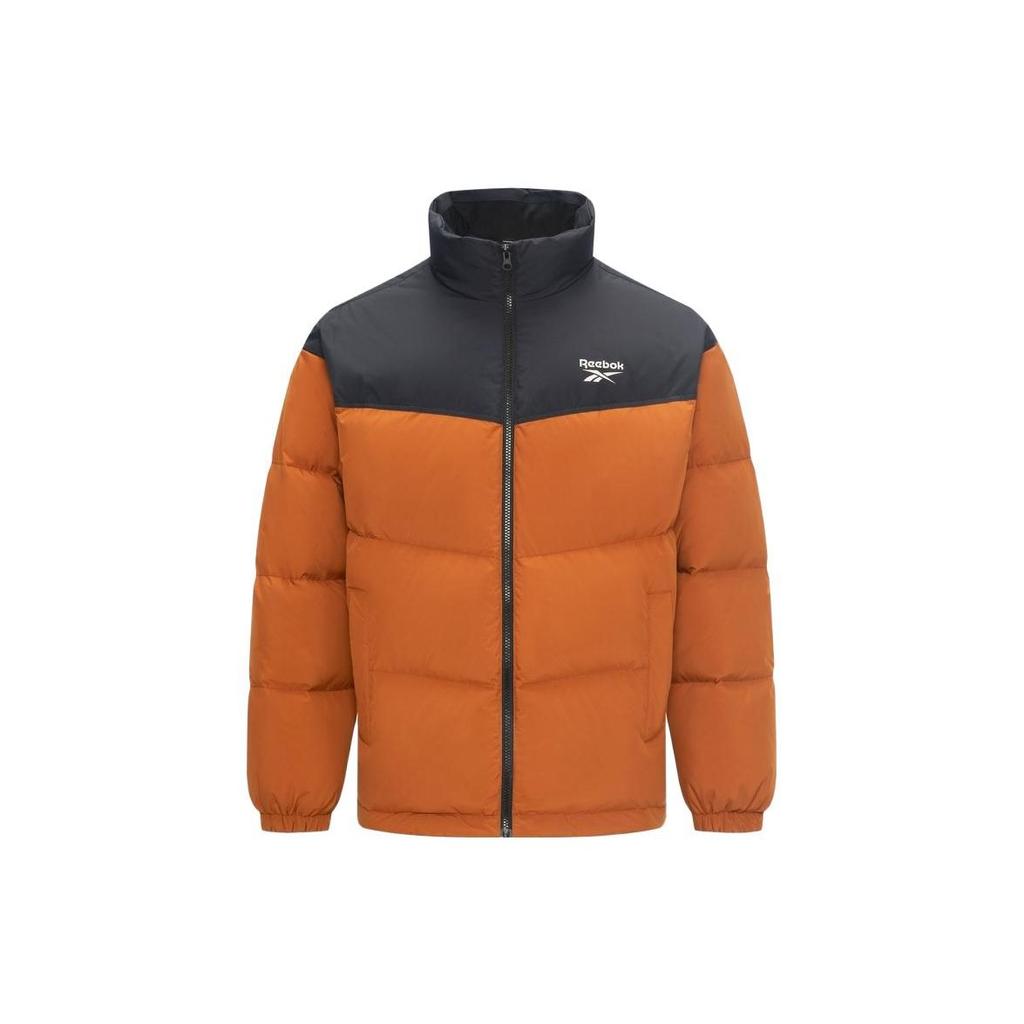 Reebok Color Block Zip Up Stand Collar Long Sleeve Down Jacket Unisex Outerwear Caramel 23FRC287UGBH