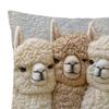 Alpaca Pillow Cover Imitation Embroidery Alpaca Pattern Pillowcase Rustic Throw Pillow Cover for Sofa Couch Bedroom Living Room Car Decor