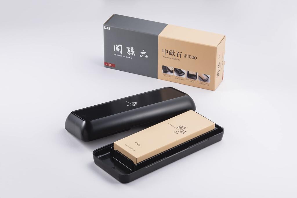 Kai Seki Magoroku Medium Knife Sharpener, #1000, with Storage Case, Made In Japan, AP0330