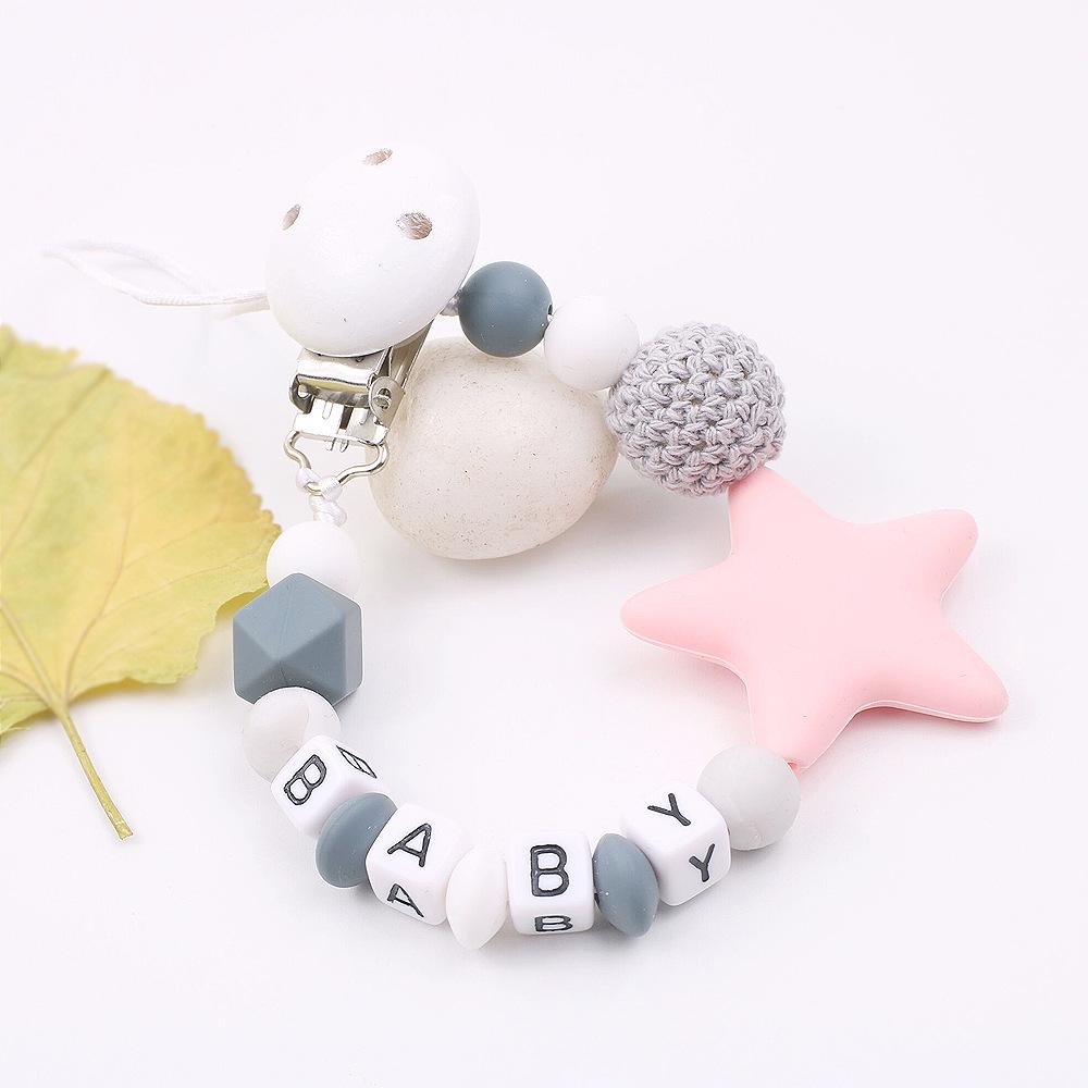 INS Силиконовая цепочка-держатель для детской пустышки в виде пятиконечной звезды - Защита от падения для товаров для мамы и малыша