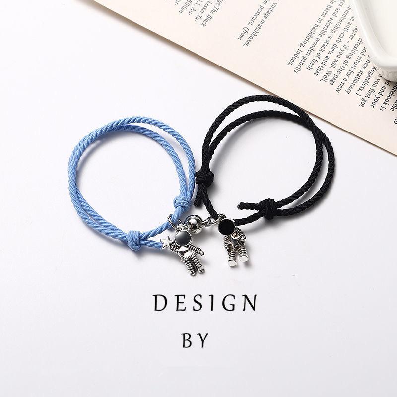 iF ME 2pcs/set Astronaut Multilayer Adjustable Couple Bracelet Simple Magnet Bracelets Jewelry Accessories Gift