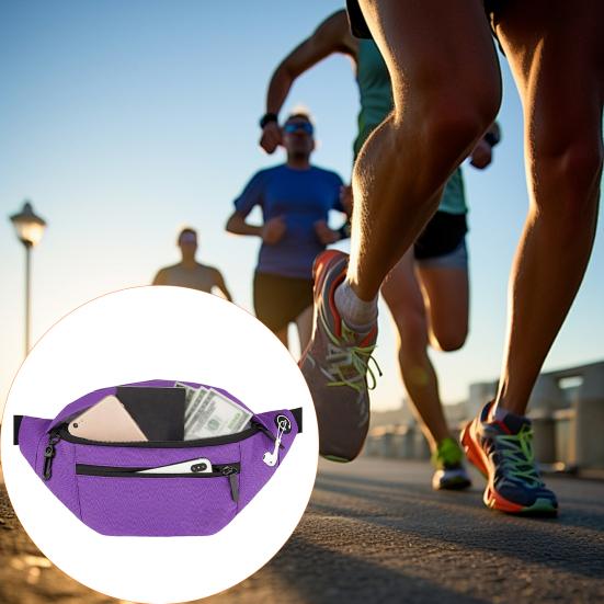 Светоотражающая поясная сумка с разъемом для наушников, карманами на молнии, многоцелевая, поясная сумка, аксессуар для бега