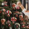 10pcs Christmas Hanging Ornaments 2D Santa Claus Air Balloon Decorations, Colorful Tree Decor for Christmas Party Home Window and New Year