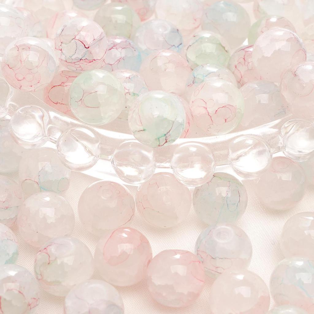 Браслет из стеклянных бусин «половина сахара» с пузырьками желе 8-10 мм - круглые свободные бусины для аксессуаров ручной работы