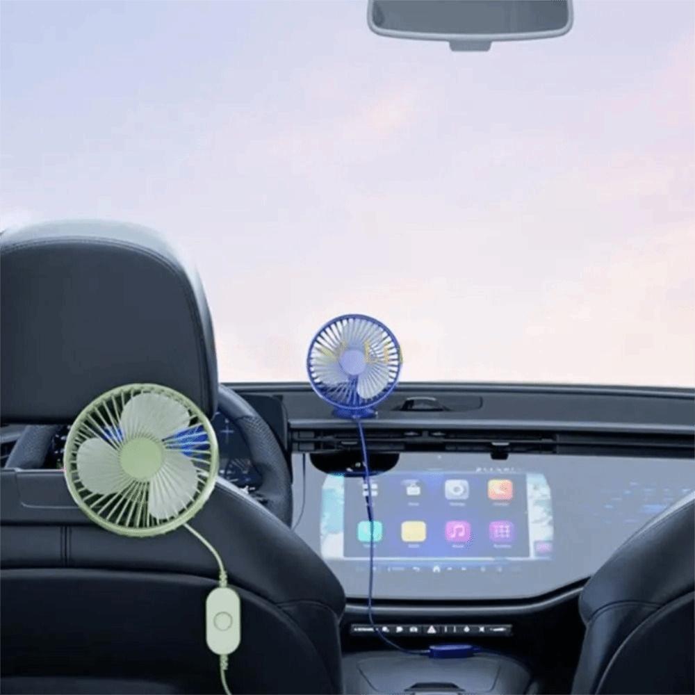 Quiet Operation Dual-Head Car Fan Multi-Angle Adjustable Electric Fan Driving Environment