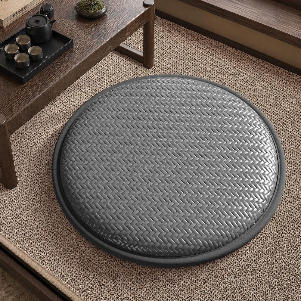 Non-slip Tatami Floor Cushion Woven Texture Seat Pad Durable Round Floor Cushion Living Room