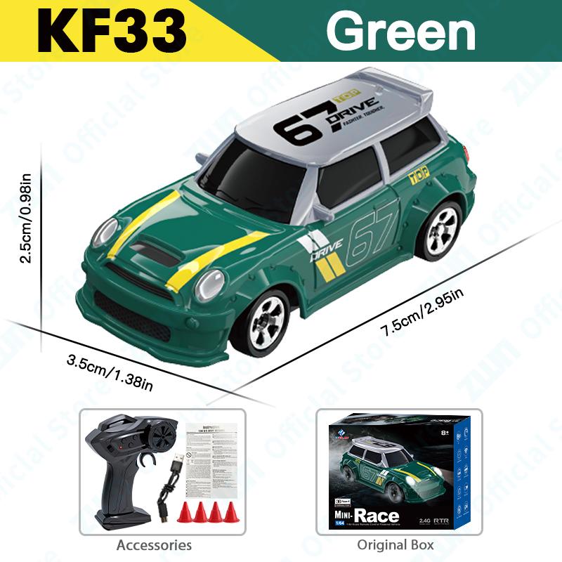 KF33 1:64 2.4G Высокоскоростная Дрифт Радиоуправляемая Машина 4WD Машина на Радиоуправлении Полный Привод Радиоуправляемая Мини Модель Гоночного Автомобиля Игрушка для Мальчика Подарок