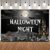 Medieval Halloween Photography Background Gothic Tombstone Skeleton Bat Castle Forest Spider Web Adult Kids Party Photo Backdrop