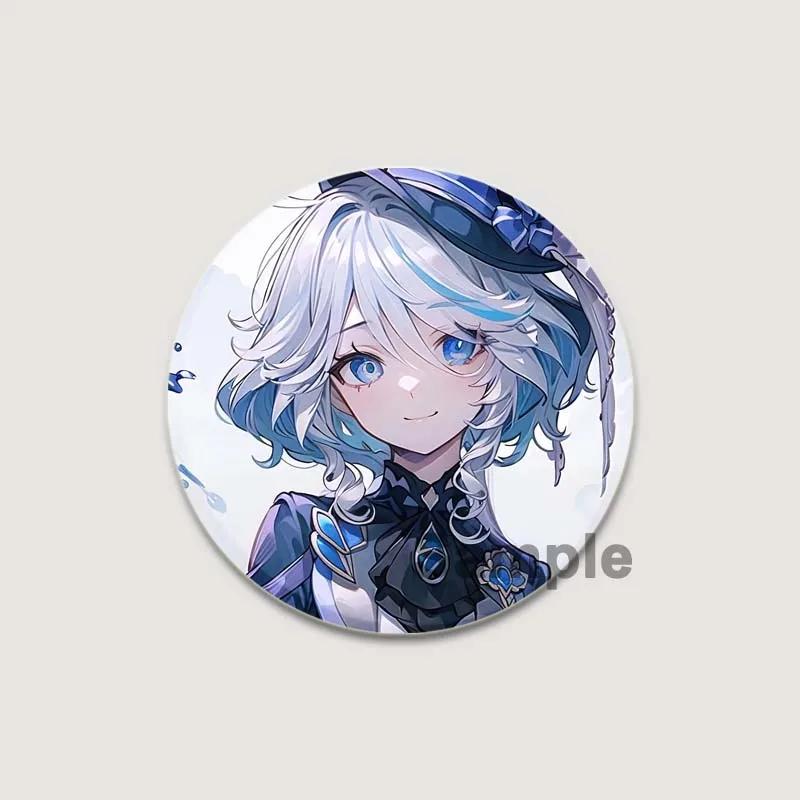 32/44/58mm Anime Genshin Impact Pins Cute Cartoon Furina Badge Handmade Tinplate Brooches Breastpin for Backpack Clothes Gift Accessorys