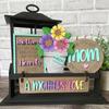 Mother's Day Ornament Layered Tray Decorative Wooden Layered Tray Dining Table Home Outdoor Decor Signs
