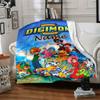Digimon Adventure Characters And Creatures Cartoon Print Blanket Personalized Name Soft Lightweight Versatile Suitable For Sofa Bed Picnic Office Car