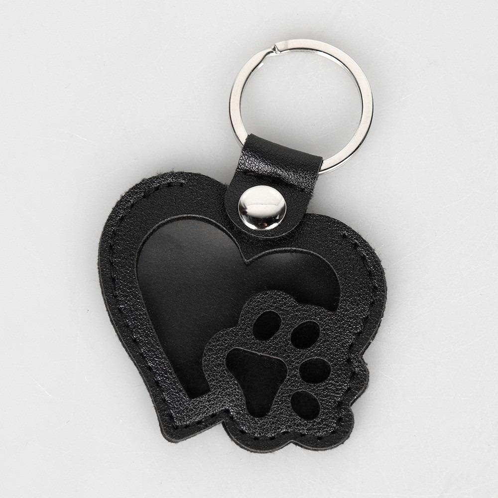 PU Leather Pet Hair Key Chain Portable Memorial Key Chain Pet Hair Storage Bag Pet Loss Memorial