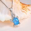 Hot Selling Water Blue Diamond Turtle Necklace Animal Pendant