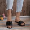 Летние женские туфли большого размера на плоской подошве с принтом змеи One Word Beach Sandals Slippers
