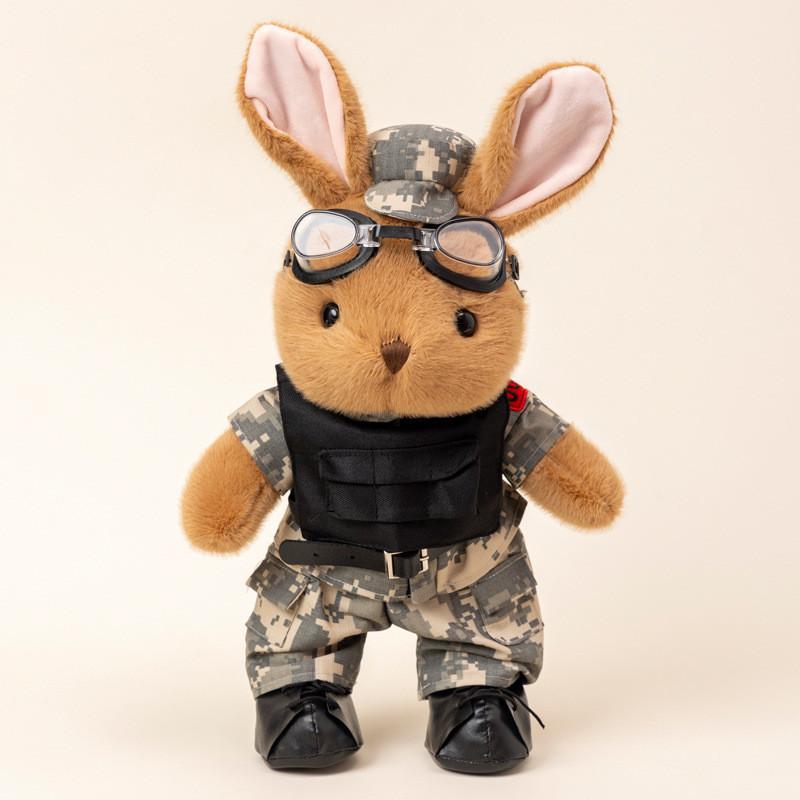 Soft And Cuddly Panda Army Plush Toy Rabbit Soldier Figure Perfect For Gifts